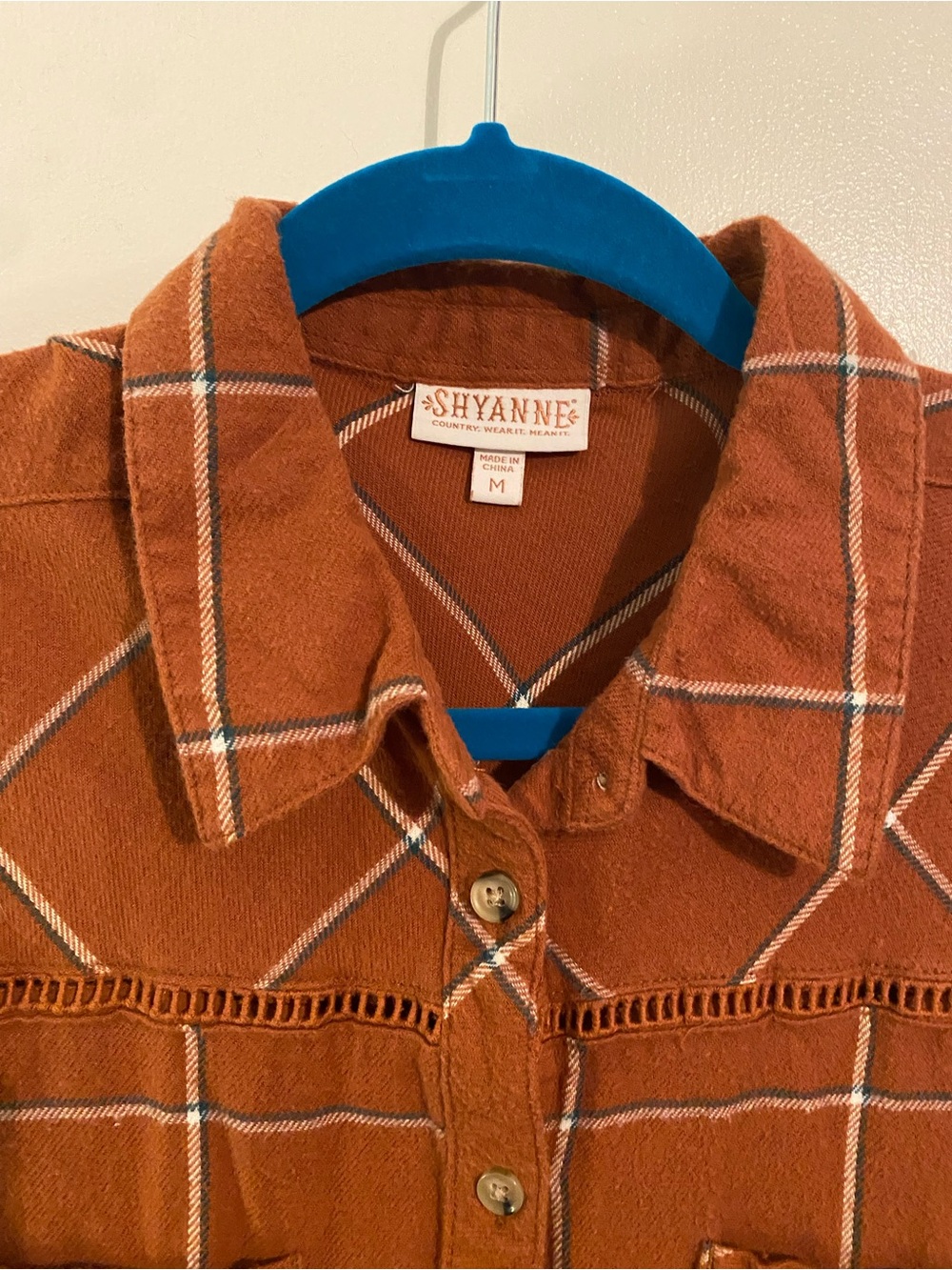 Shyanne Rust Orange Plaid Button-Up